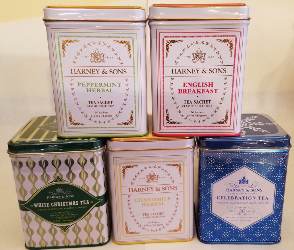 Harney & Sons Fine Teas available at our Cafés Between Rounds